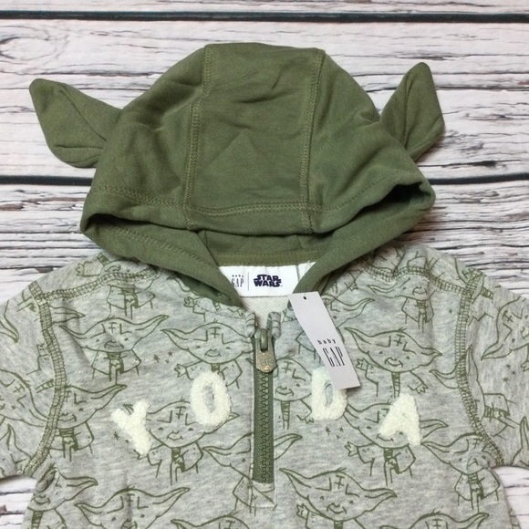 Gap Boys 6 12 18 24 Months Star Wars Yoda Pants Romper. NWT - Picture 2 of 7